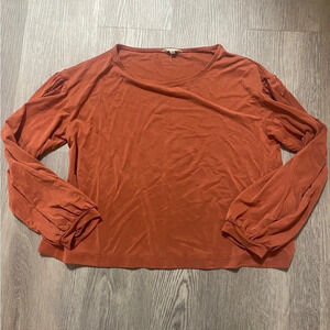 Madewell Orange Long-sleeve Casual fun Top - Size Medium